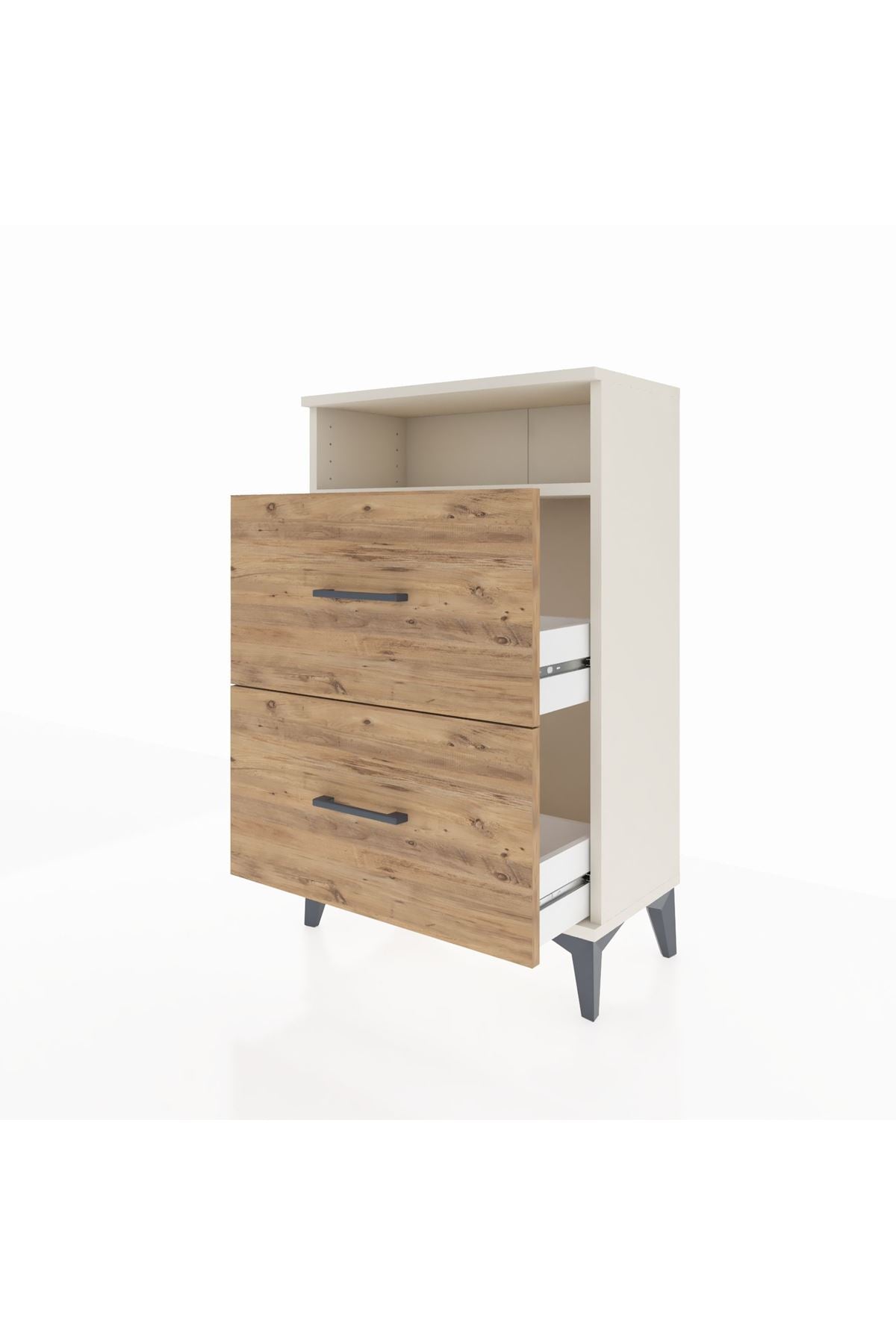 Arges Komodin Tek Raflı 2 Çekmeceli 60x30x96 - S14M014V3A