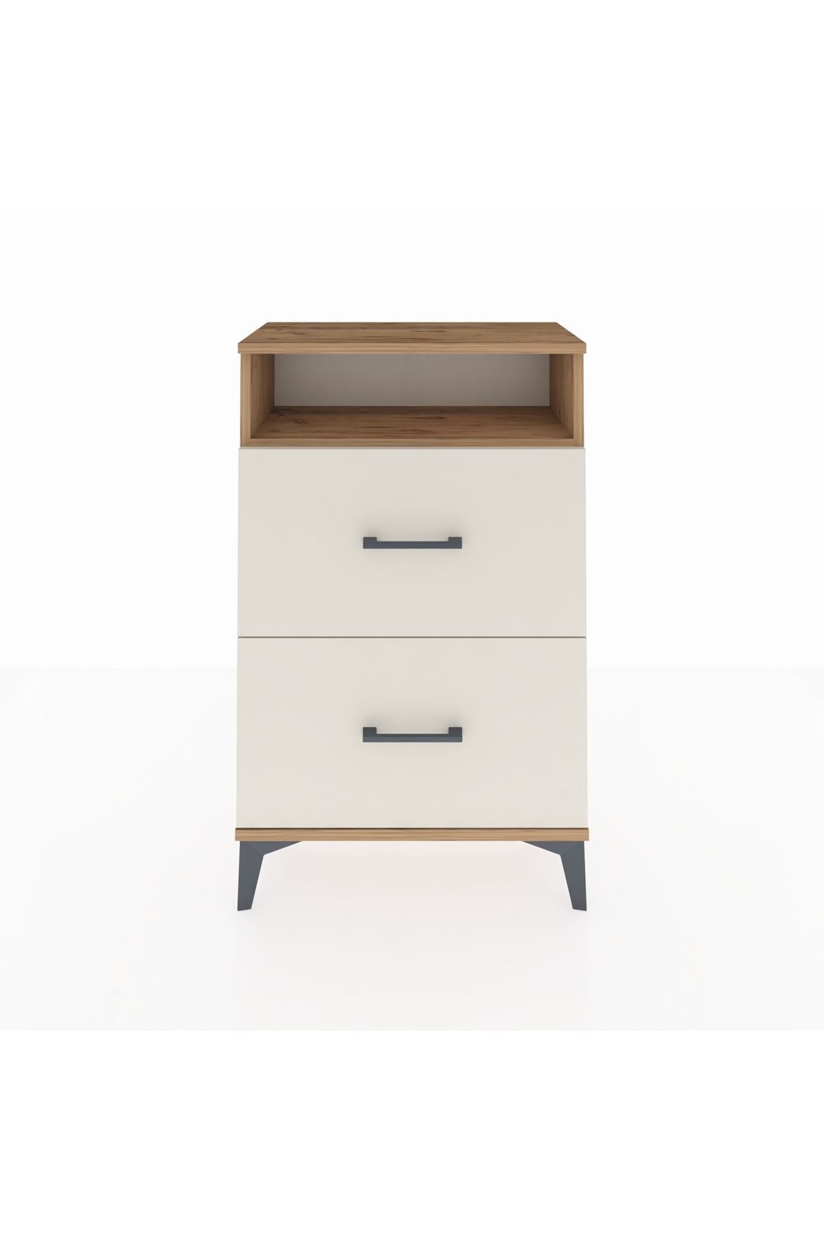 Arges Komodin Tek Raflı 2 Çekmeceli 60x30x96 - S14M014V7A