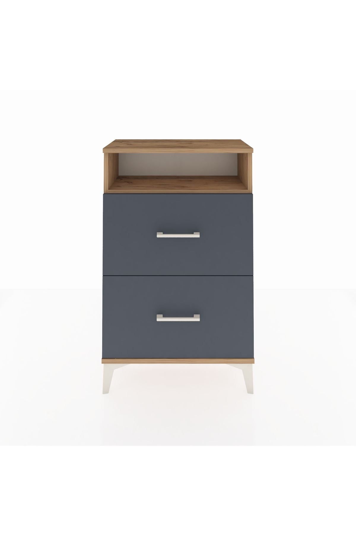 Arges Komodin Tek Raflı 2 Çekmeceli 60x30x96 - S14M014V8A