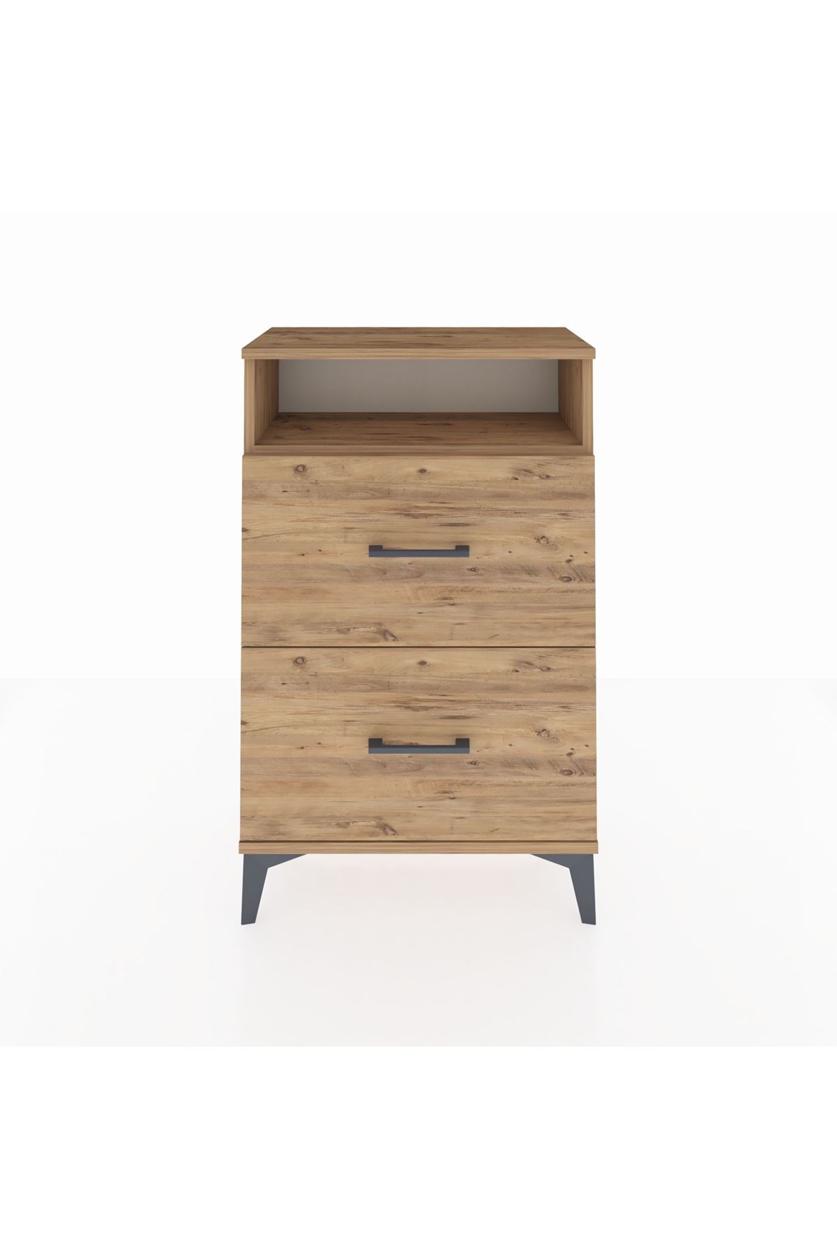 Arges Komodin Tek Raflı 2 Çekmeceli 60x30x96 - S14M014V9A
