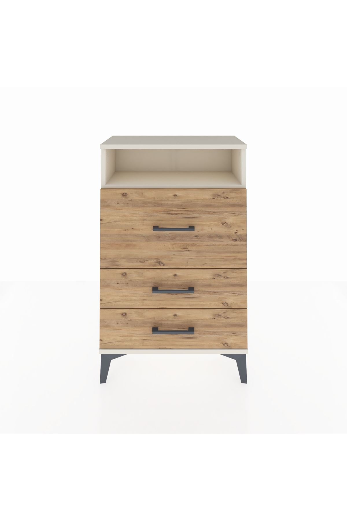 Arges Komodin Tek Raflı 3 Çekmeceli 60x30x96 - S14M016V3A