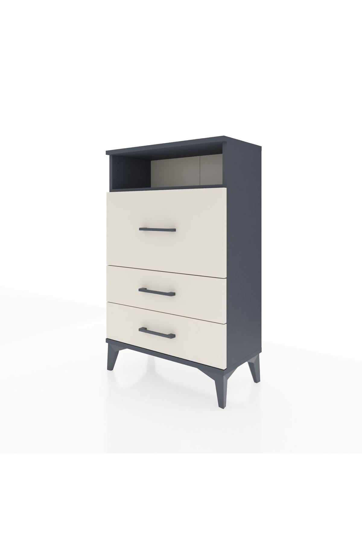 Arges Komodin Tek Raflı 3 Çekmeceli 60x30x96 - S14M016V4A