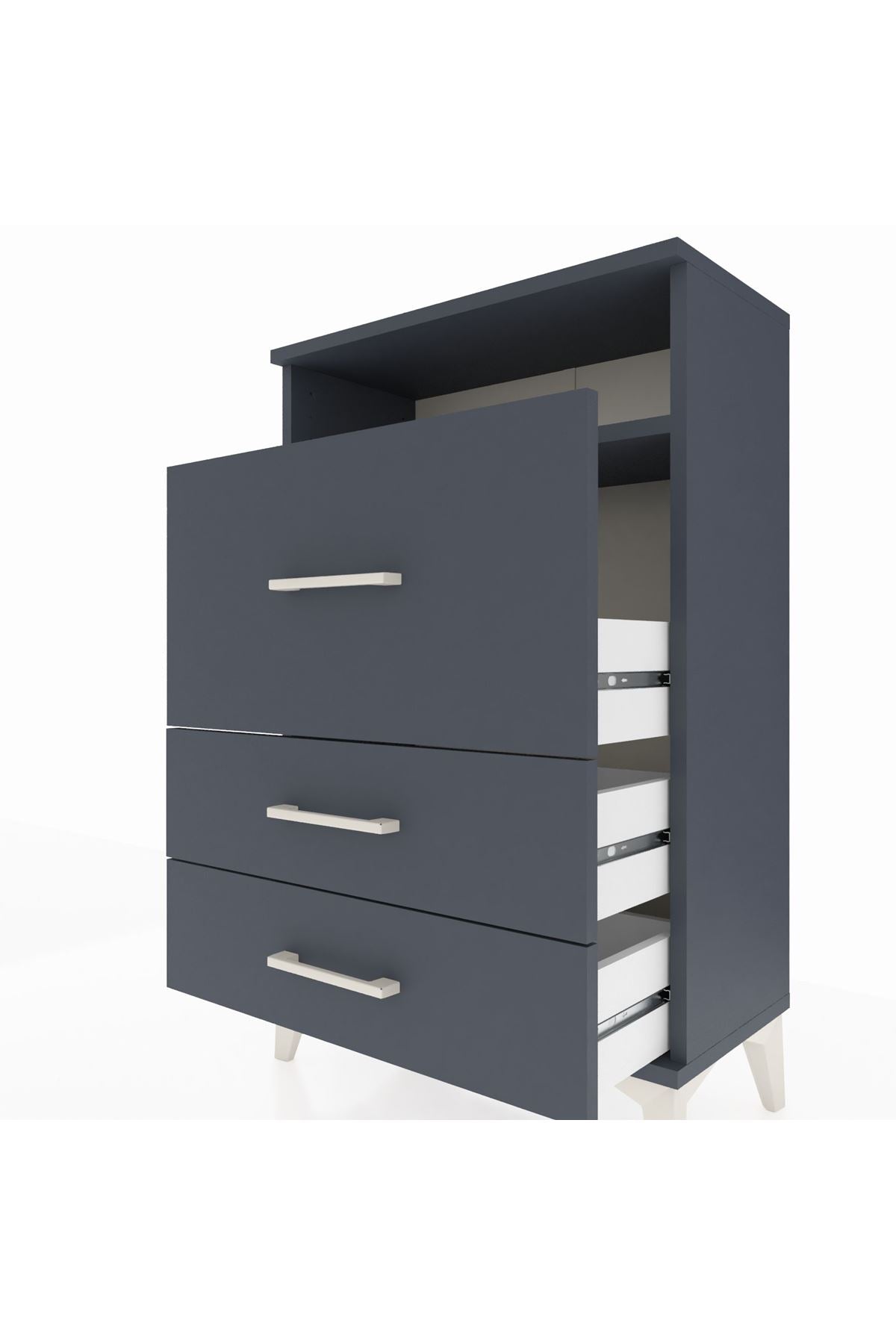 Arges Komodin Tek Raflı 3 Çekmeceli 60x30x96 - S14M016V5A