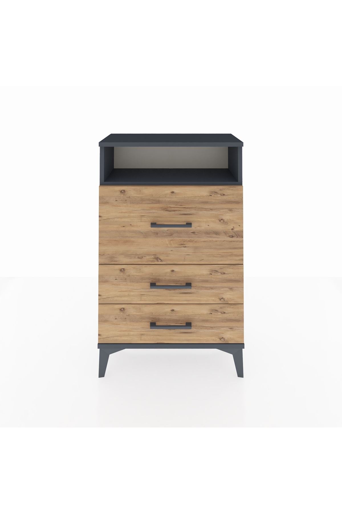 Arges Komodin Tek Raflı 3 Çekmeceli 60x30x96 - S14M016V6A
