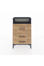 Arges Komodin Tek Raflı 3 Çekmeceli 60x30x96 - S14M016V6A