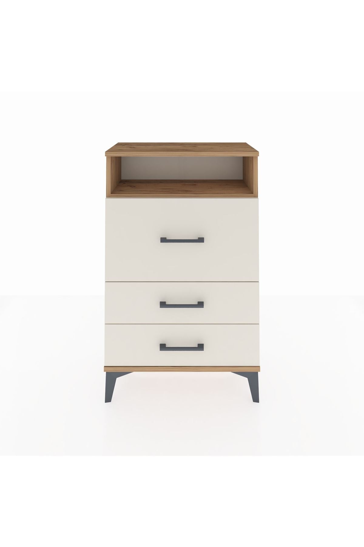 Arges Komodin Tek Raflı 3 Çekmeceli 60x30x96 - S14M016V7A