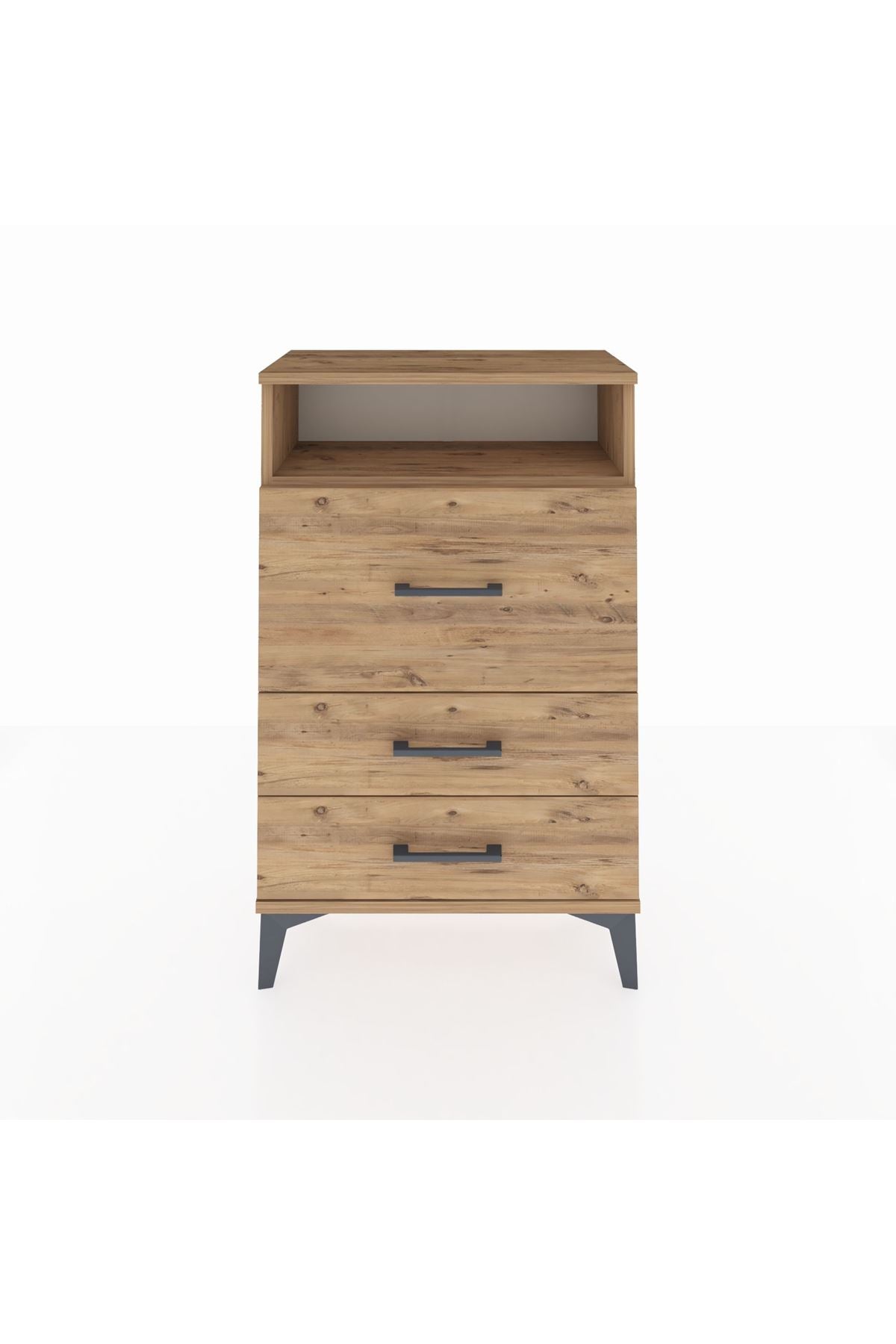 Arges Komodin Tek Raflı 3 Çekmeceli 60x30x96 - S14M016V9A