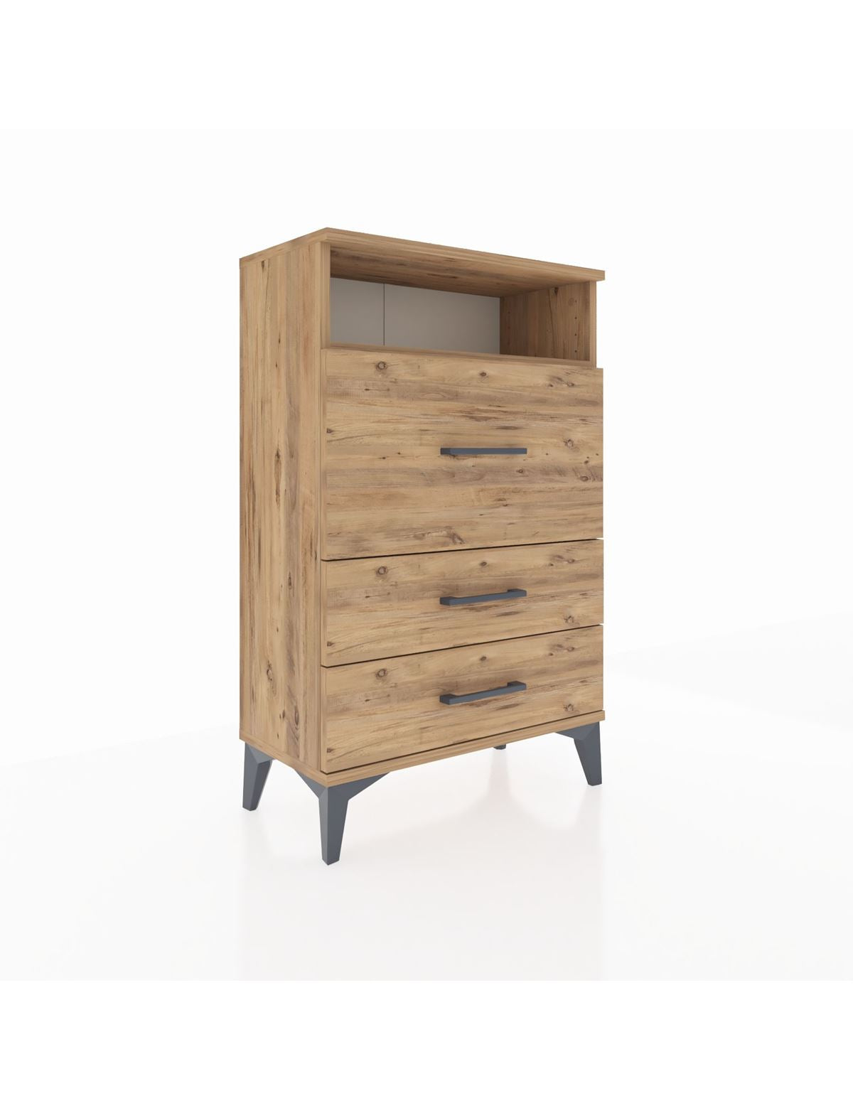 Arges Komodin Tek Raflı 3 Çekmeceli 60x30x96 - S14M016V9A