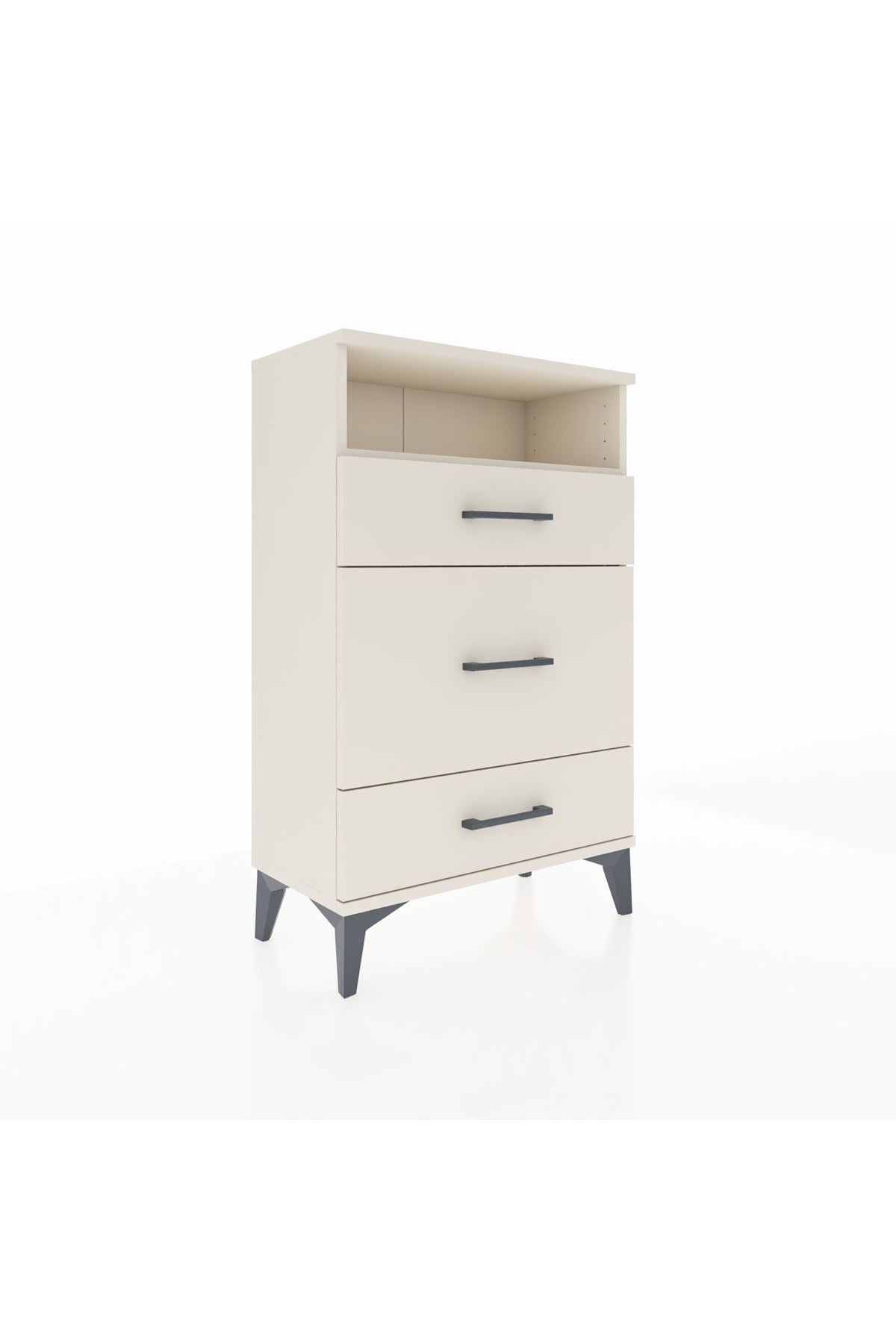 Arges Komodin Tek Raflı 3 Çekmeceli 60x30x96 - S14M018V1A