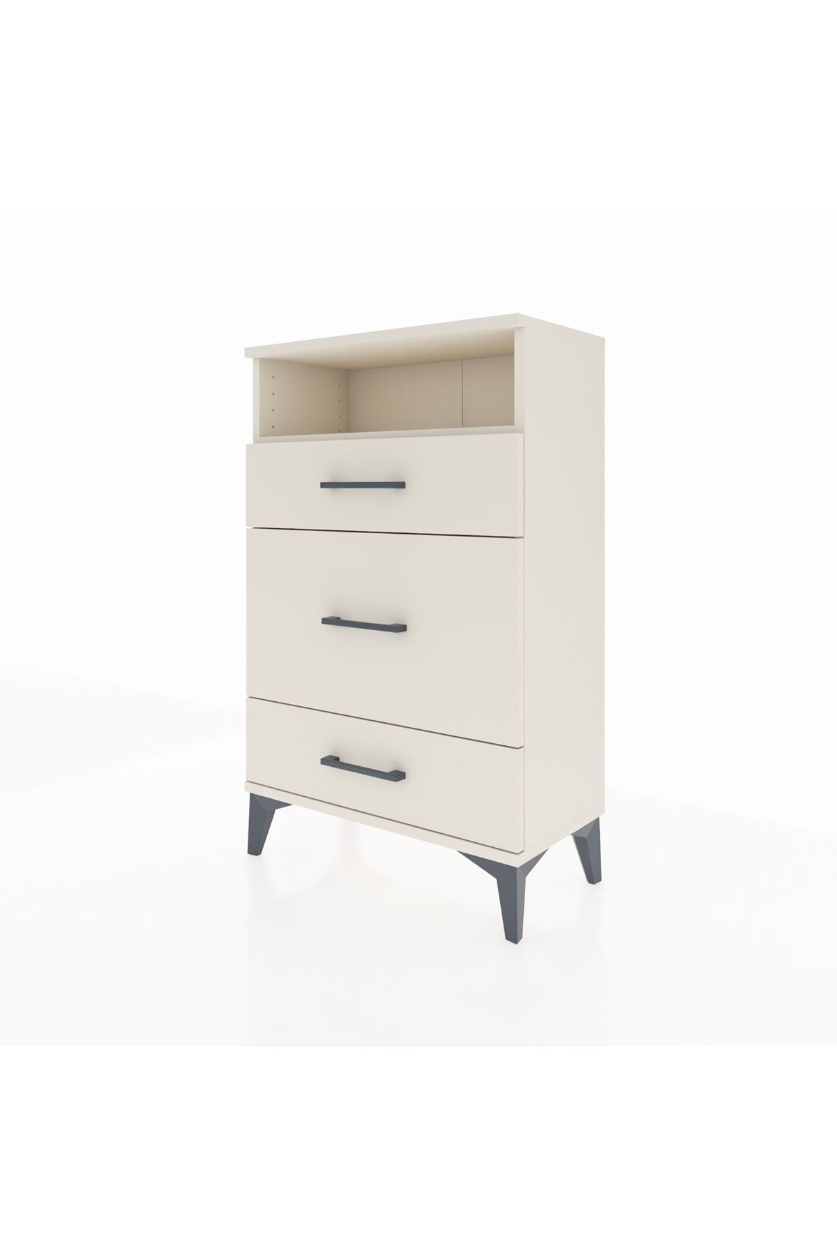 Arges Komodin Tek Raflı 3 Çekmeceli 60x30x96 - S14M018V1A