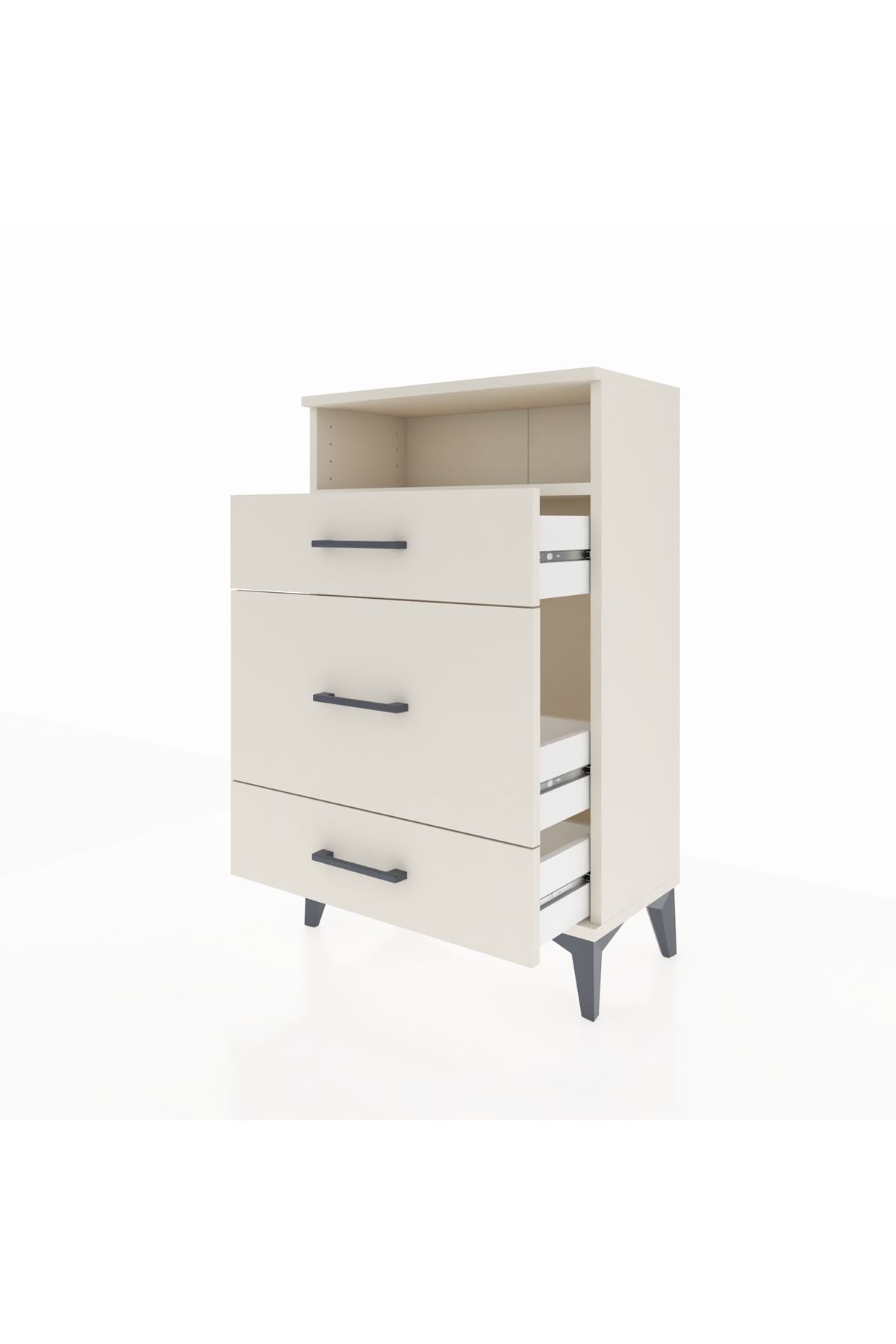 Arges Komodin Tek Raflı 3 Çekmeceli 60x30x96 - S14M018V1A