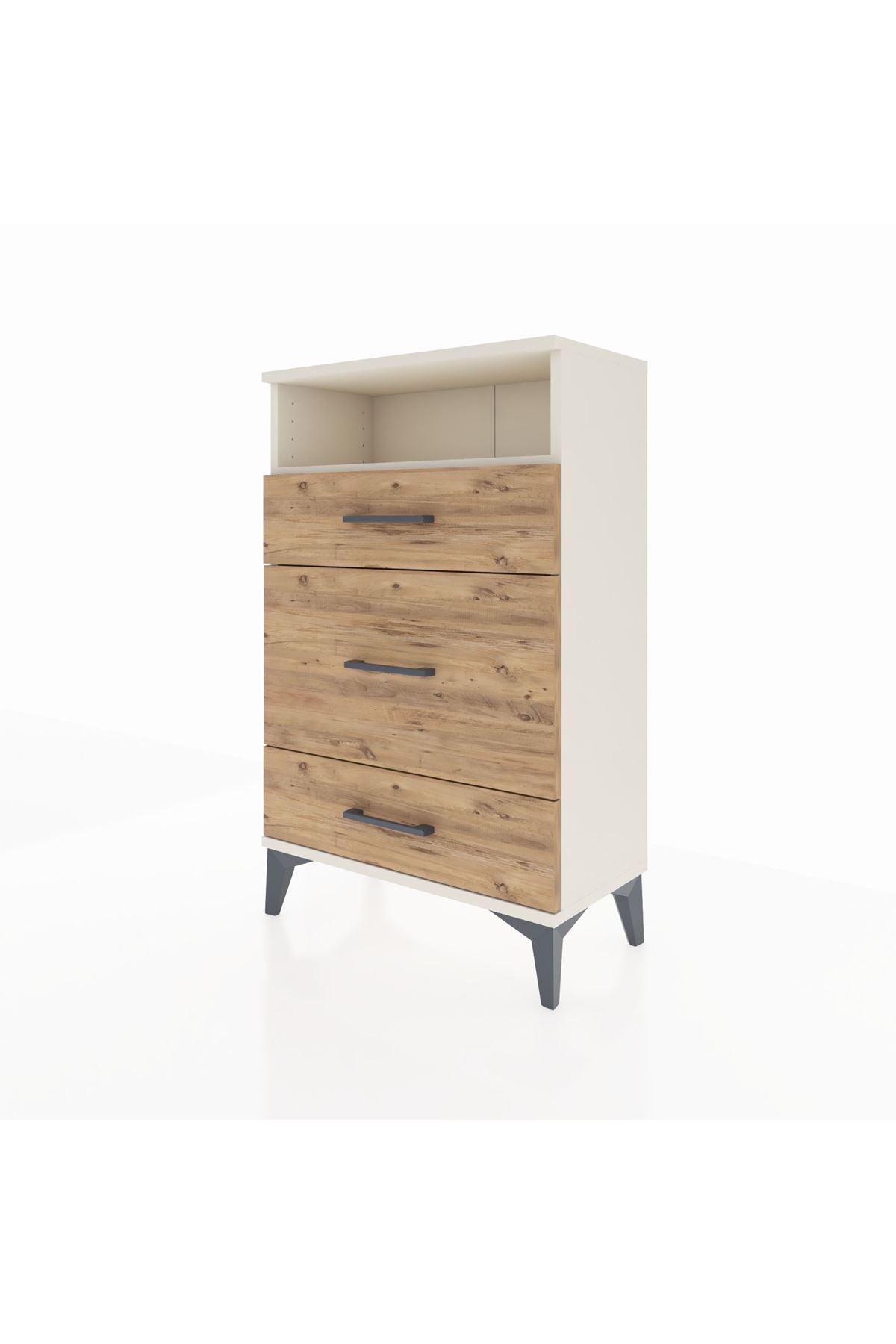 Arges Komodin Tek Raflı 3 Çekmeceli 60x30x96 - S14M018V3A