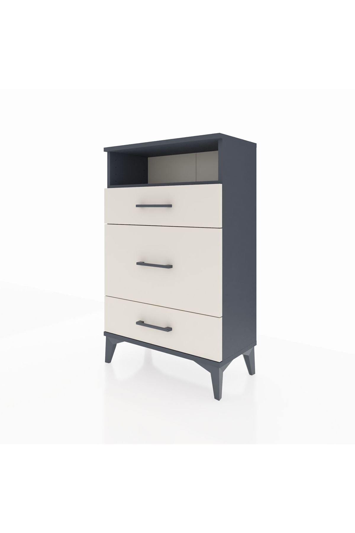 Arges Komodin Tek Raflı 3 Çekmeceli 60x30x96 - S14M018V4A
