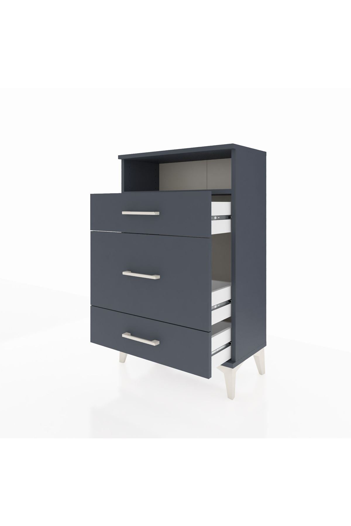 Arges Komodin Tek Raflı 3 Çekmeceli 60x30x96 - S14M018V5A
