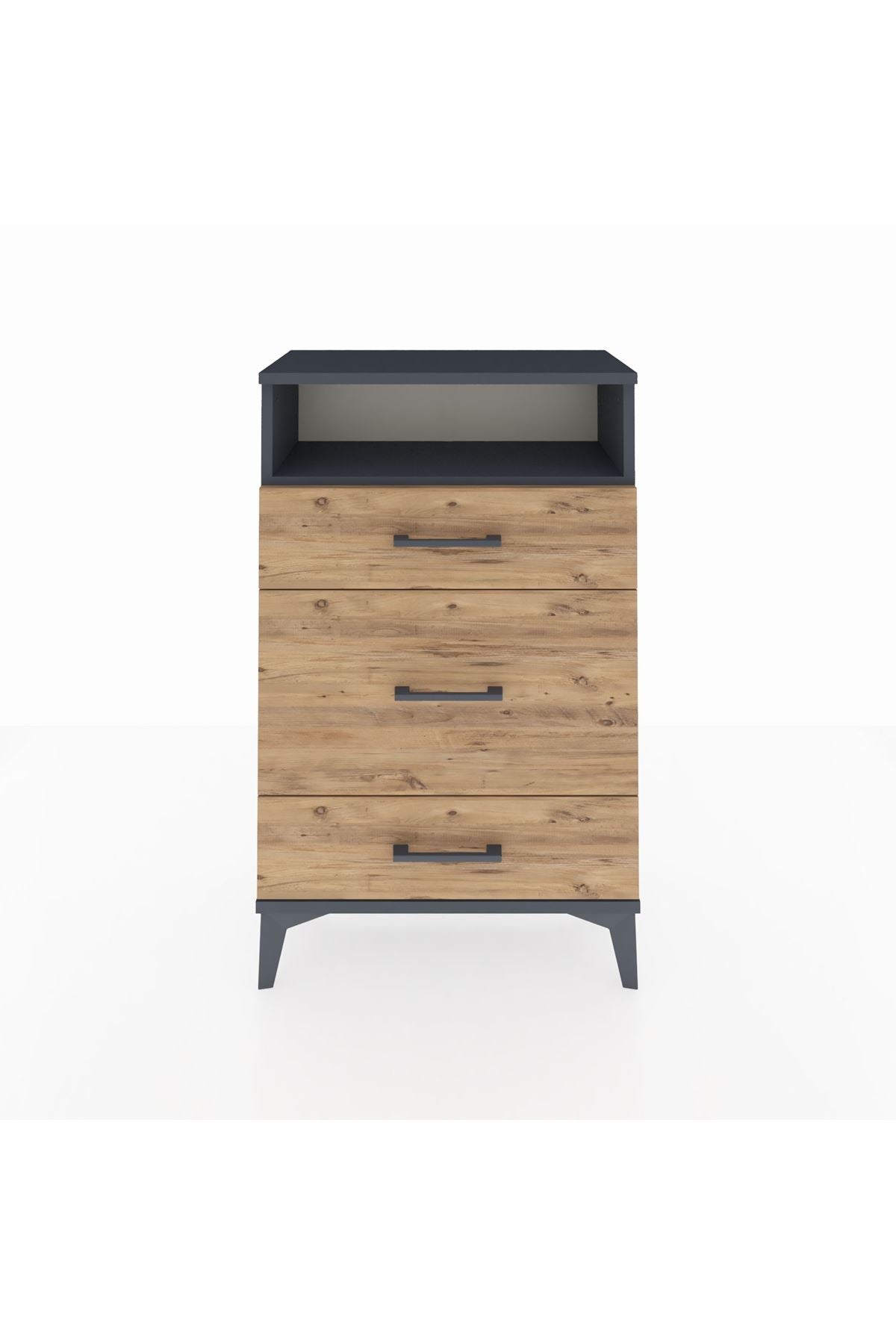 Arges Komodin Tek Raflı 3 Çekmeceli 60x30x96 - S14M018V6A