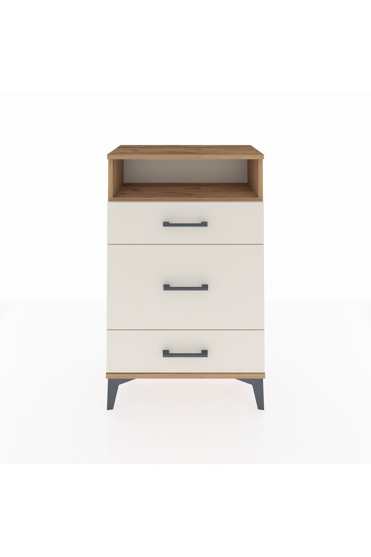 Arges Komodin Tek Raflı 3 Çekmeceli 60x30x96 - S14M018V7A