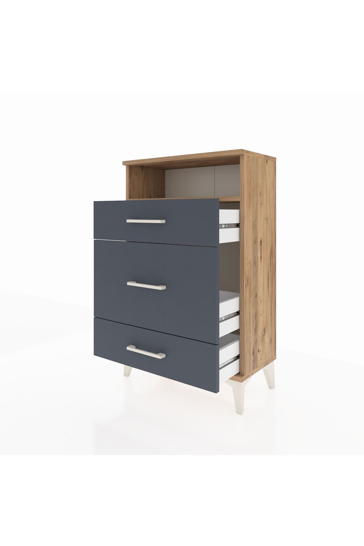 Arges Komodin Tek Raflı 3 Çekmeceli 60x30x96 - S14M018V8A