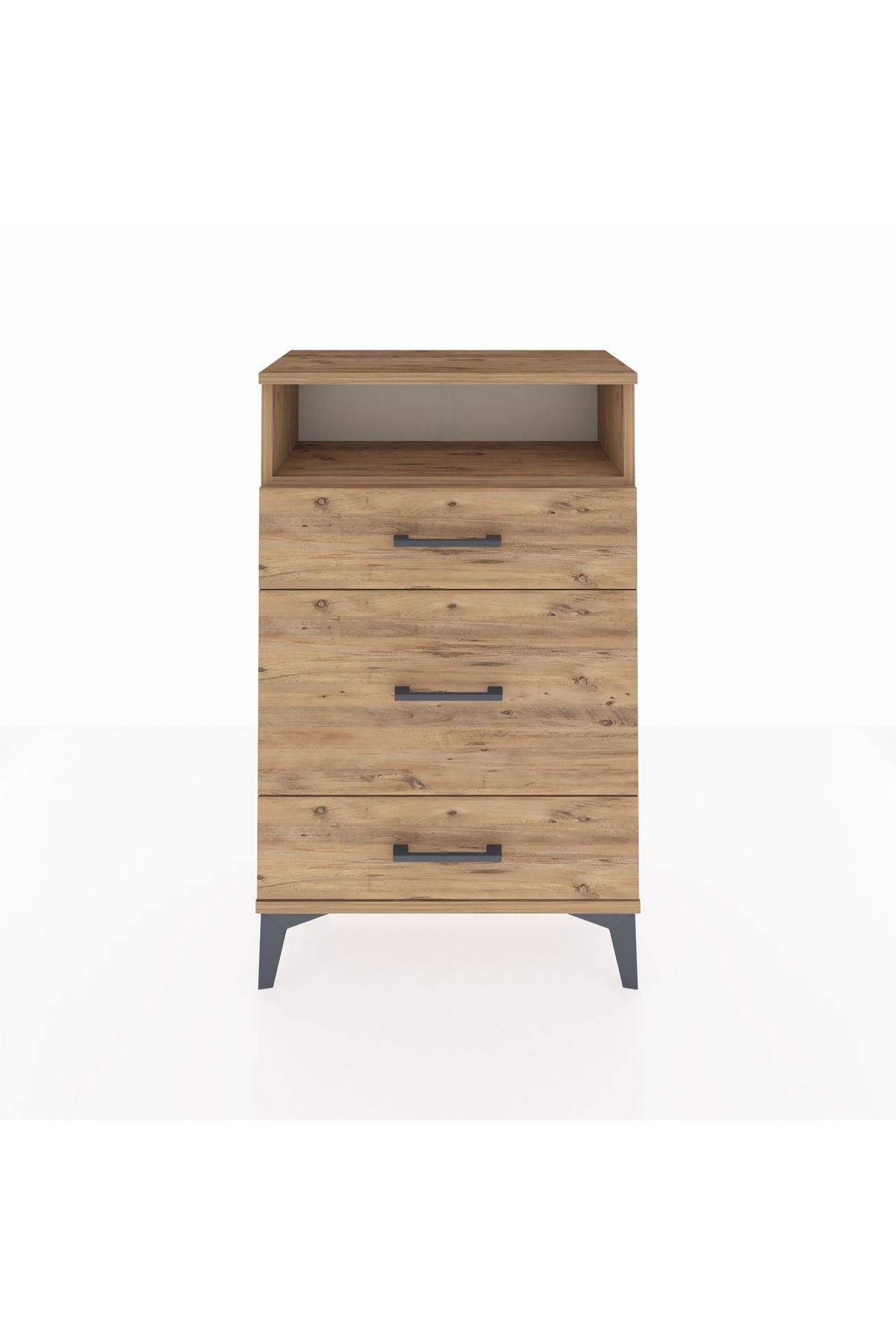 Arges Komodin Tek Raflı 3 Çekmeceli 60x30x96 - S14M018V9A