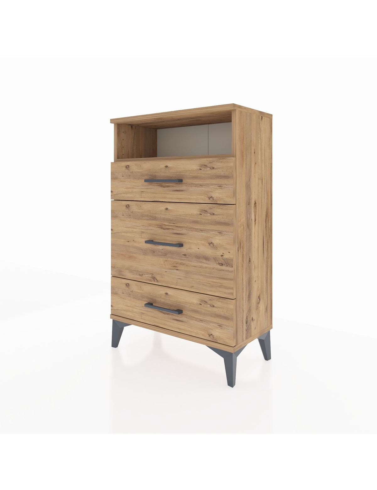 Arges Komodin Tek Raflı 3 Çekmeceli 60x30x96 - S14M018V9A