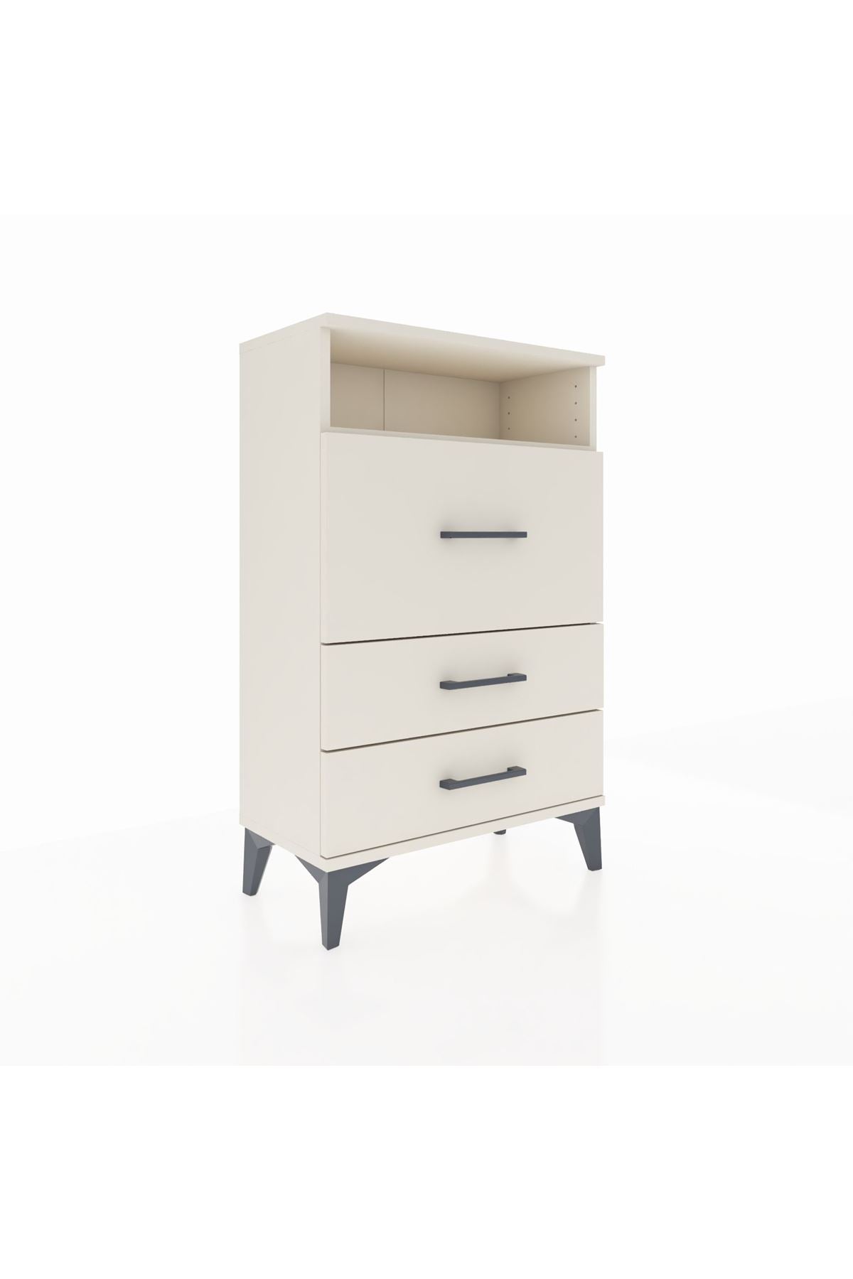 Arges Komodin Tek Raflı 3 Çekmeceli 60x30x96 - S14M019V1A