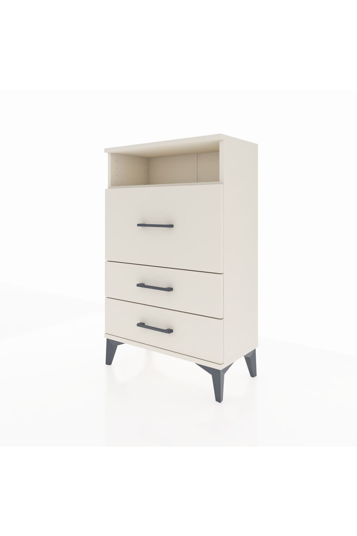 Arges Komodin Tek Raflı 3 Çekmeceli 60x30x96 - S14M019V1A