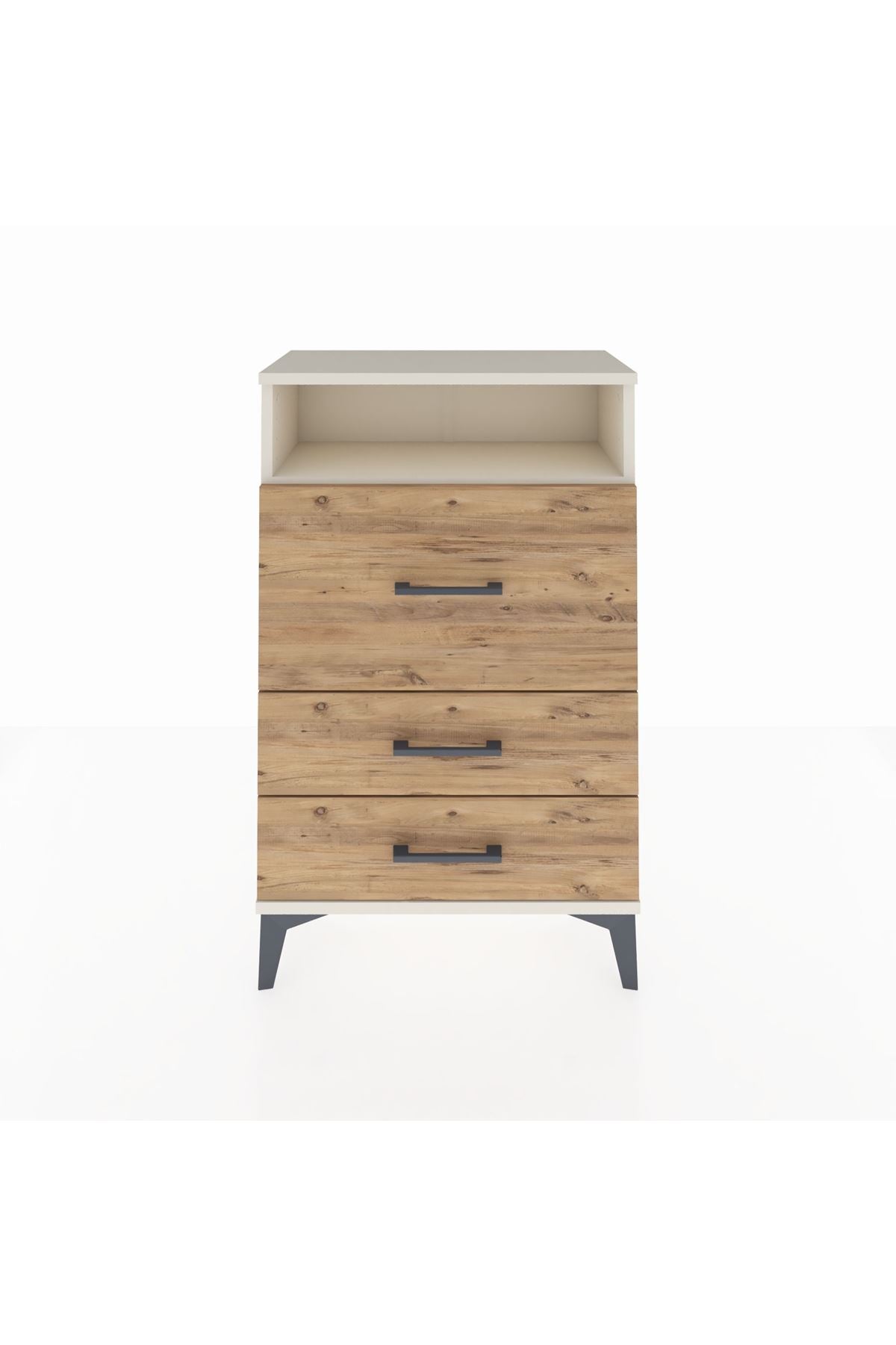 Arges Komodin Tek Raflı 3 Çekmeceli 60x30x96 - S14M019V3A