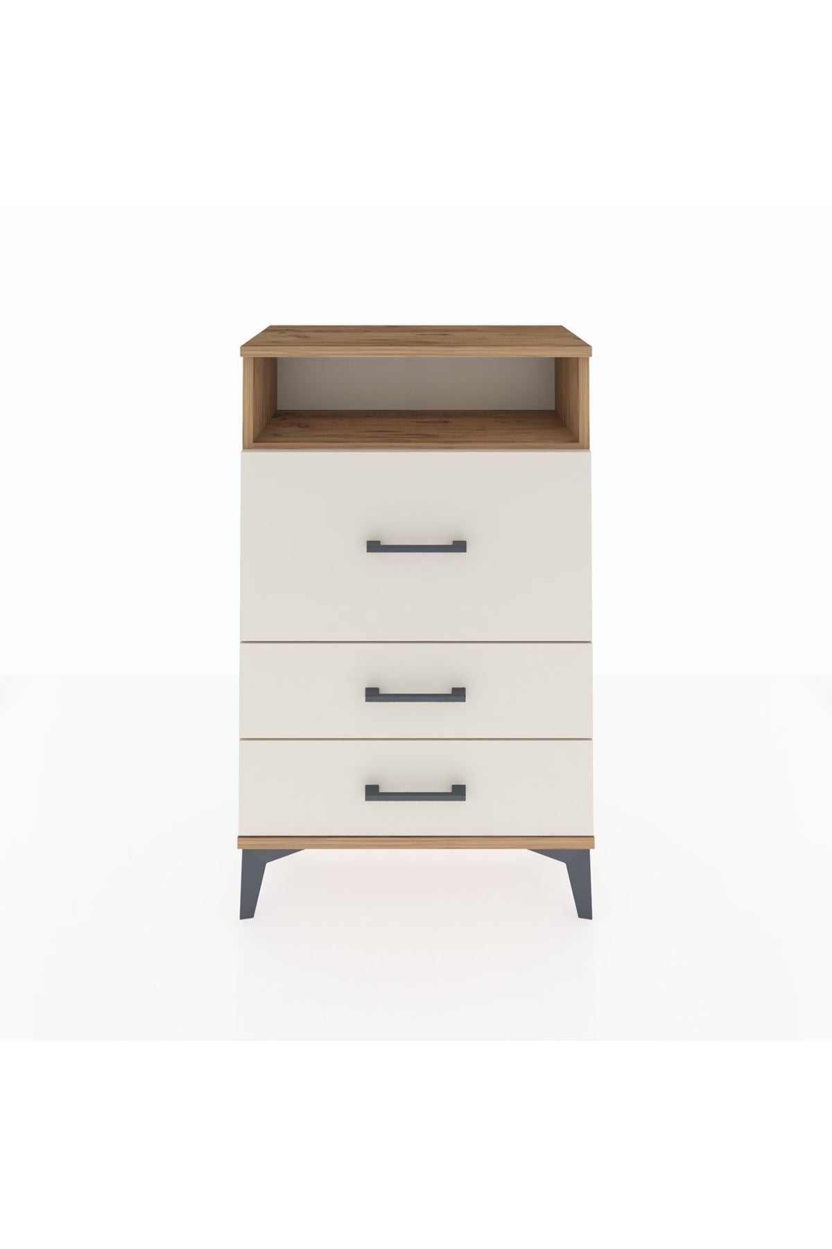 Arges Komodin Tek Raflı 3 Çekmeceli 60x30x96 - S14M019V7A