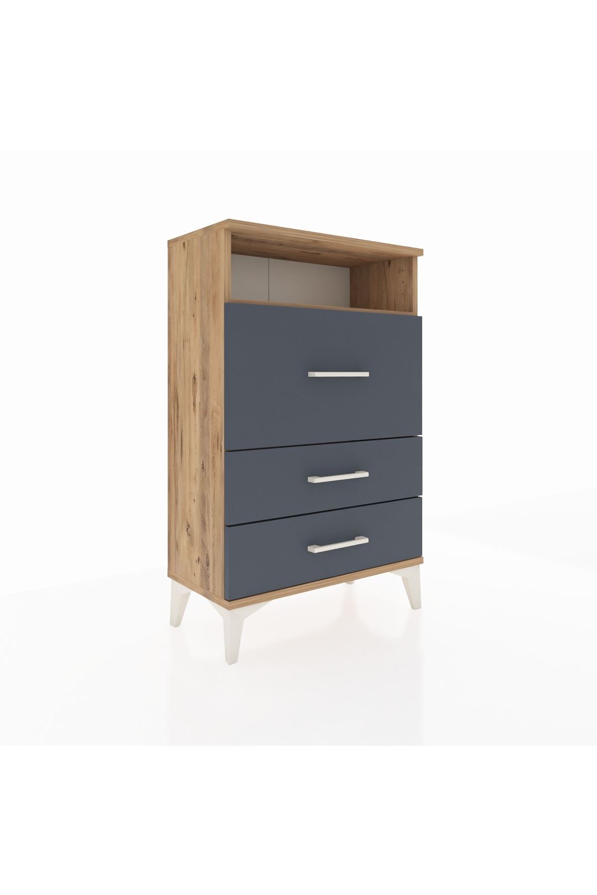 Arges Komodin Tek Raflı 3 Çekmeceli 60x30x96 - S14M019V8A
