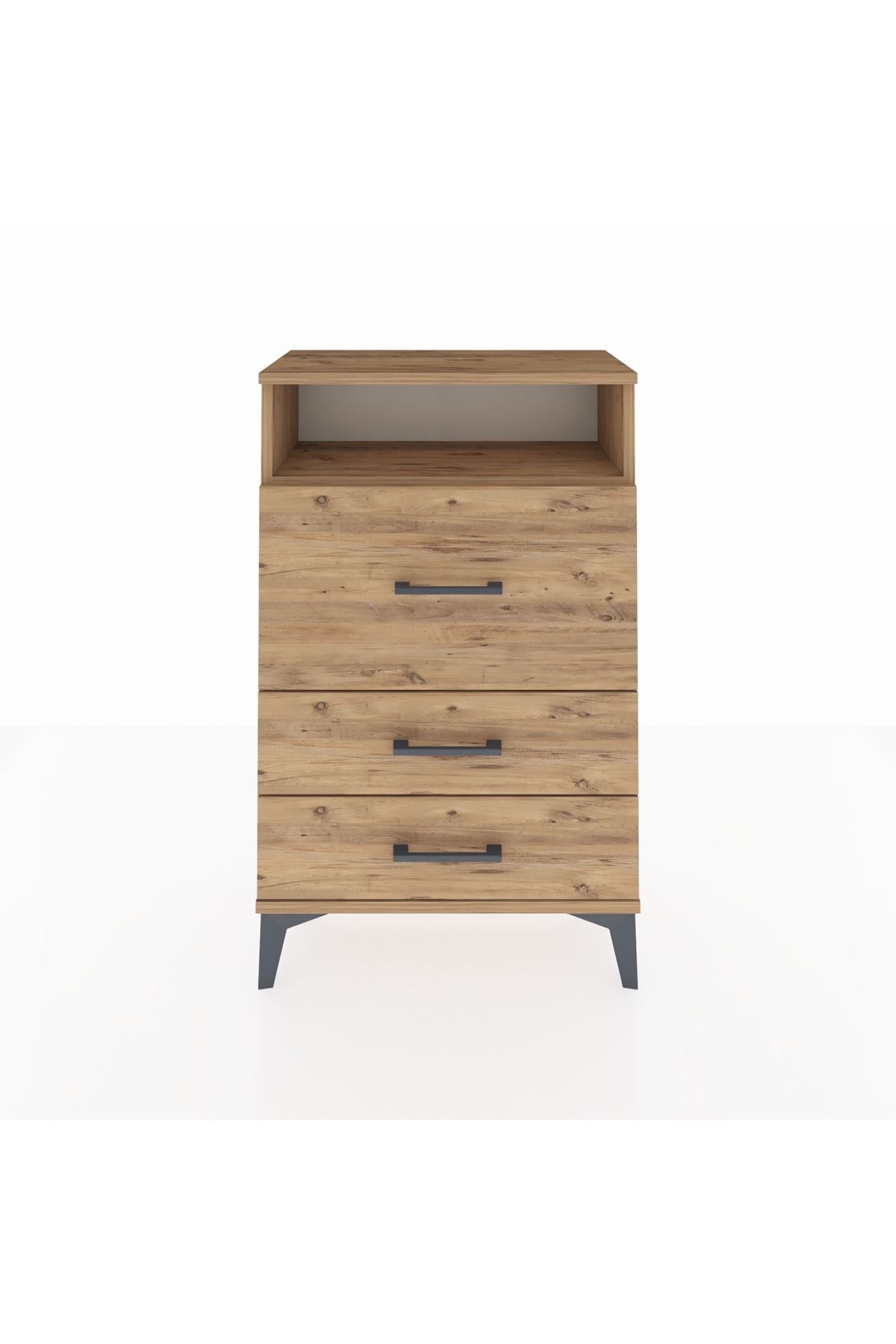 Arges Komodin Tek Raflı 3 Çekmeceli 60x30x96 - S14M019V9A