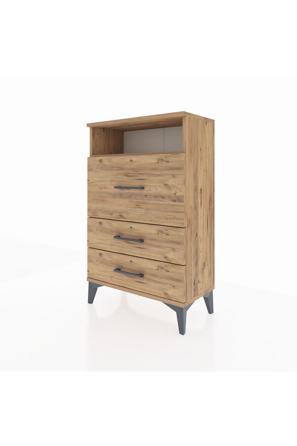 Arges Komodin Tek Raflı 3 Çekmeceli 60x30x96 - S14M019V9A