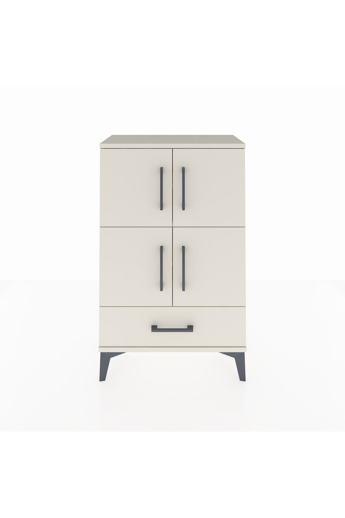 Arges Komodin 4 Raflı Tek Çekmeceli 4 Kapaklı 60x30x96 - S14M020V1A