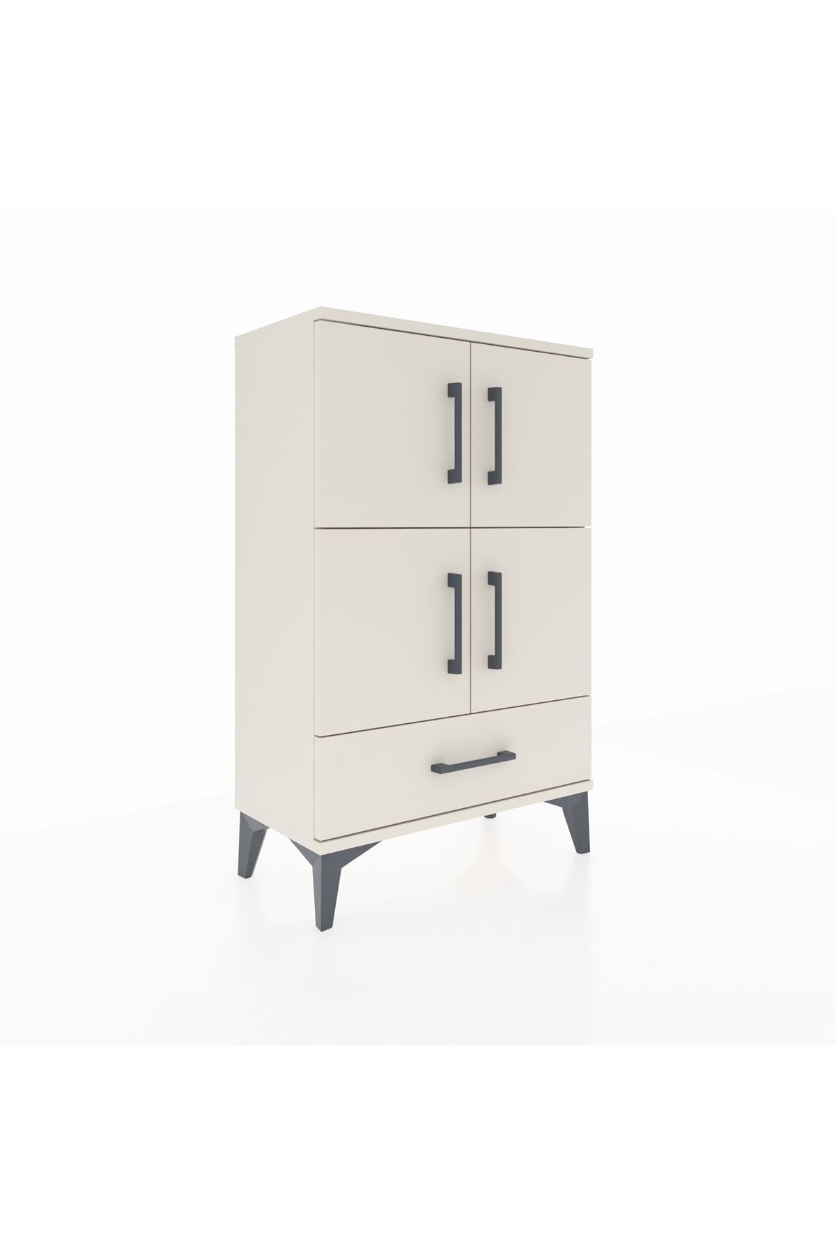 Arges Komodin 4 Raflı Tek Çekmeceli 4 Kapaklı 60x30x96 - S14M020V1A