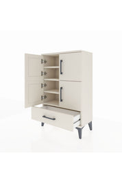 Arges Komodin 4 Raflı Tek Çekmeceli 4 Kapaklı 60x30x96 - S14M020V1A
