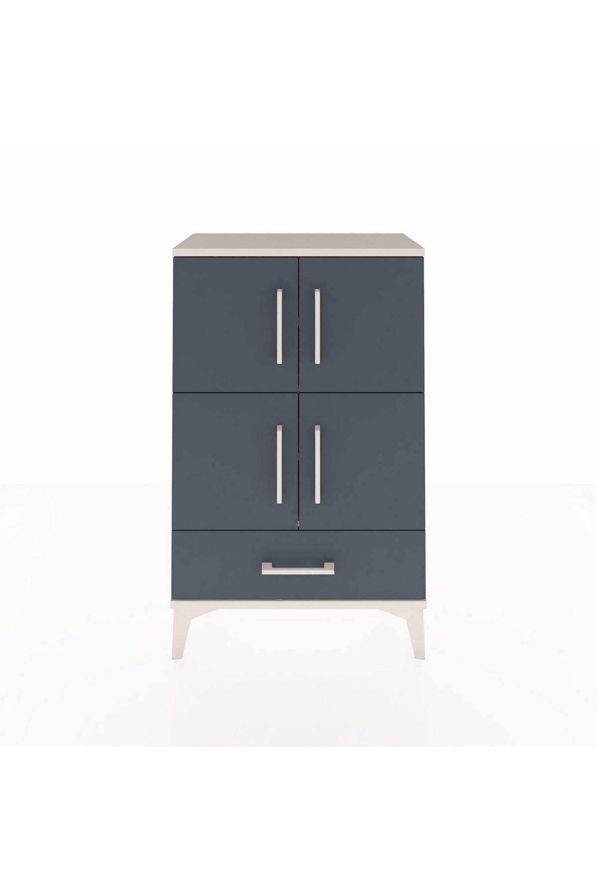 Arges Komodin 4 Raflı Tek Çekmeceli 4 Kapaklı 60x30x96 - S14M020V2A
