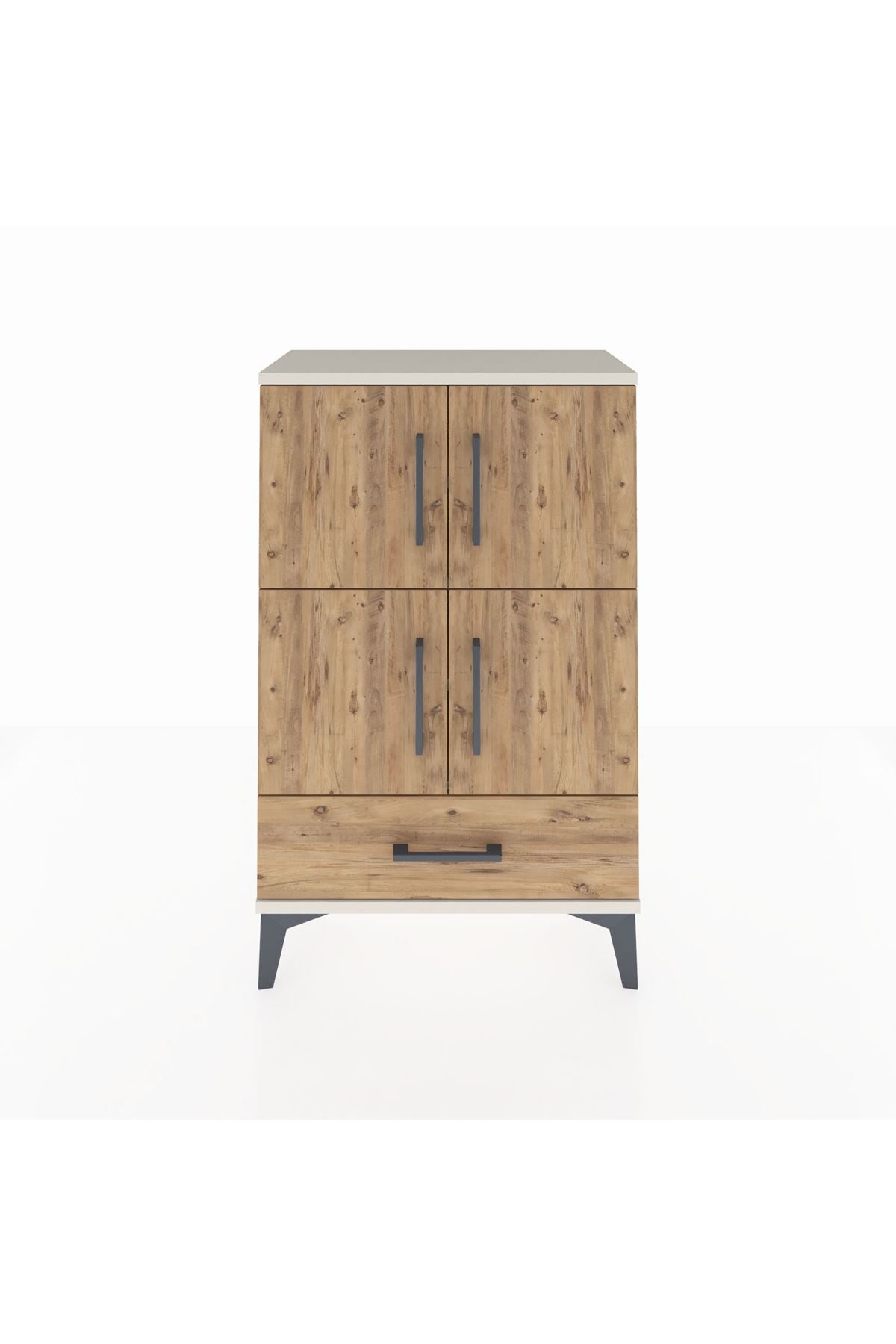 Arges Komodin 4 Raflı Tek Çekmeceli 4 Kapaklı 60x30x96 - S14M020V3A