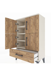 Arges Komodin 4 Raflı Tek Çekmeceli 4 Kapaklı 60x30x96 - S14M020V3A