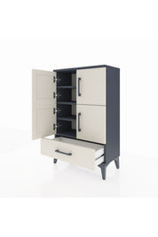 Arges Komodin 4 Raflı Tek Çekmeceli 4 Kapaklı 60x30x96 - S14M020V4A