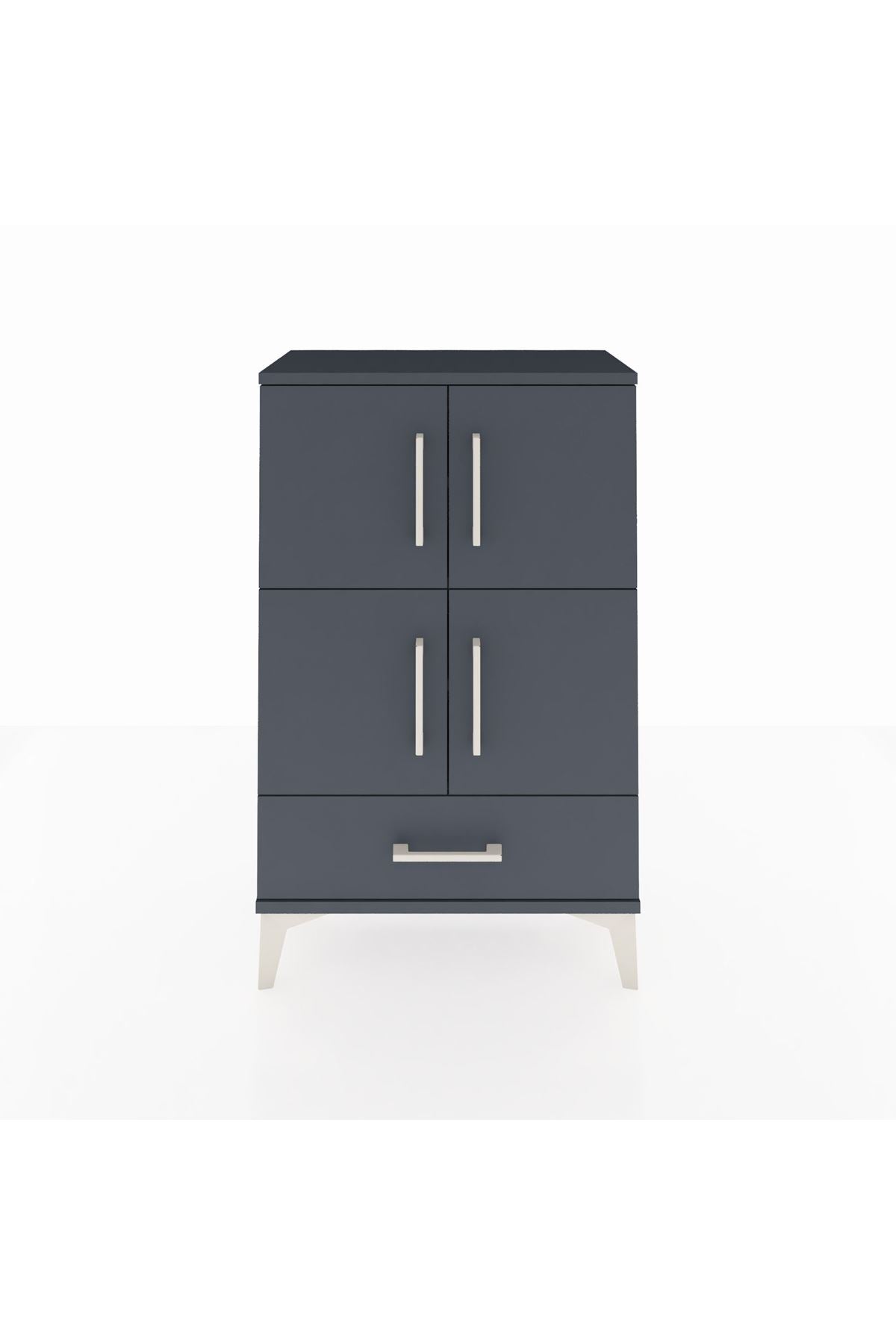 Arges Komodin 4 Raflı Tek Çekmeceli 4 Kapaklı 60x30x96 - S14M020V5A