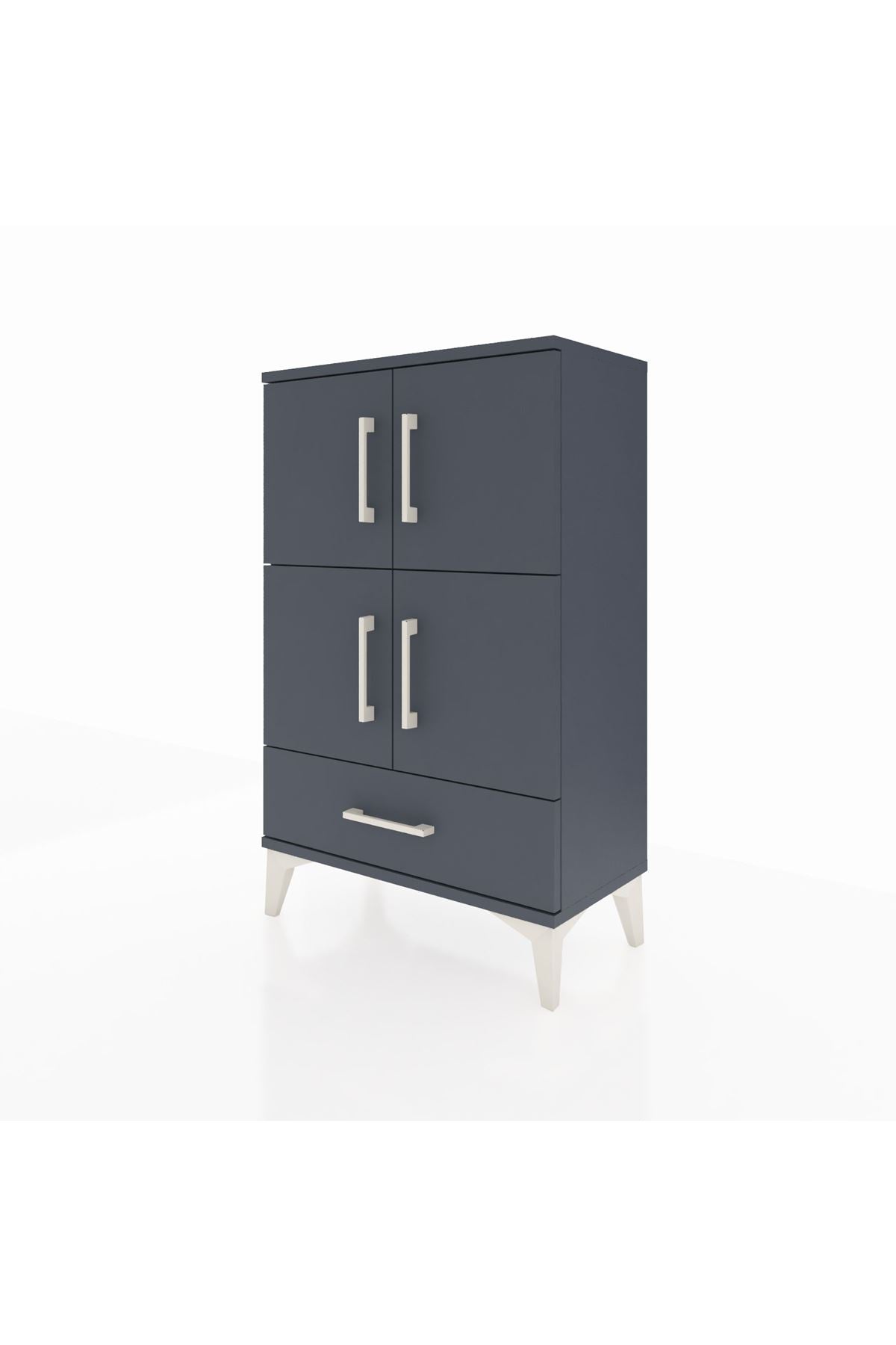 Arges Komodin 4 Raflı Tek Çekmeceli 4 Kapaklı 60x30x96 - S14M020V5A