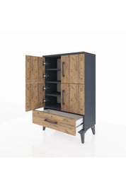 Arges Komodin 4 Raflı Tek Çekmeceli 4 Kapaklı 60x30x96 - S14M020V6A