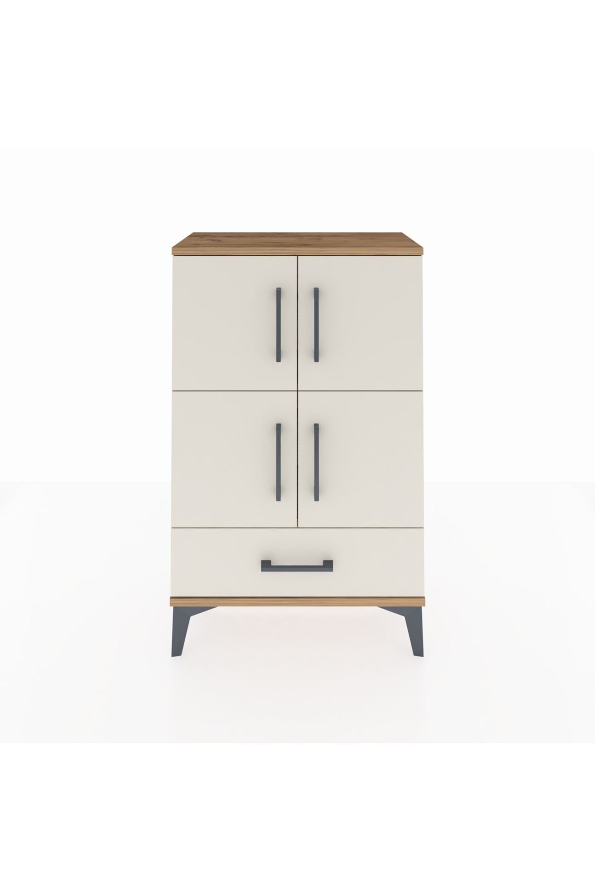 Arges Komodin 4 Raflı Tek Çekmeceli 4 Kapaklı 60x30x96 - S14M020V7A