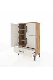 Arges Komodin 4 Raflı Tek Çekmeceli 4 Kapaklı 60x30x96 - S14M020V7A
