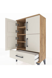 Arges Komodin 4 Raflı Tek Çekmeceli 4 Kapaklı 60x30x96 - S14M020V7A