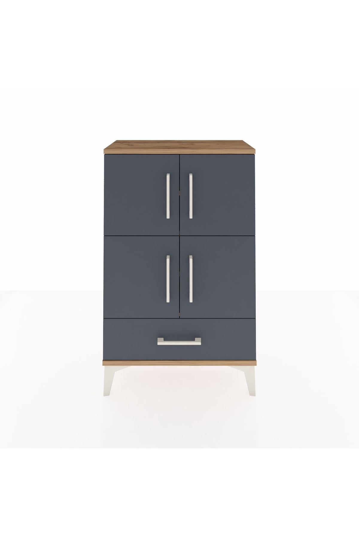 Arges Komodin 4 Raflı Tek Çekmeceli 4 Kapaklı 60x30x96 - S14M020V8A