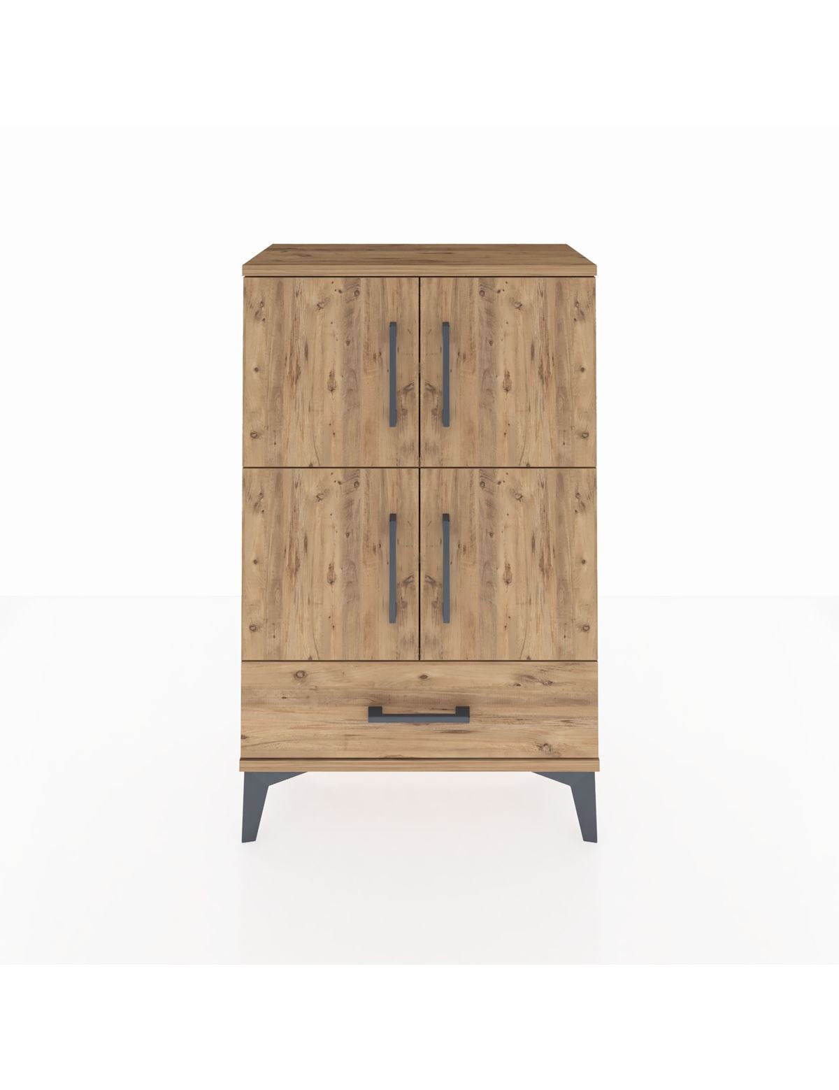 Arges Komodin 4 Raflı Tek Çekmeceli 4 Kapaklı 60x30x96 - S14M020V9A
