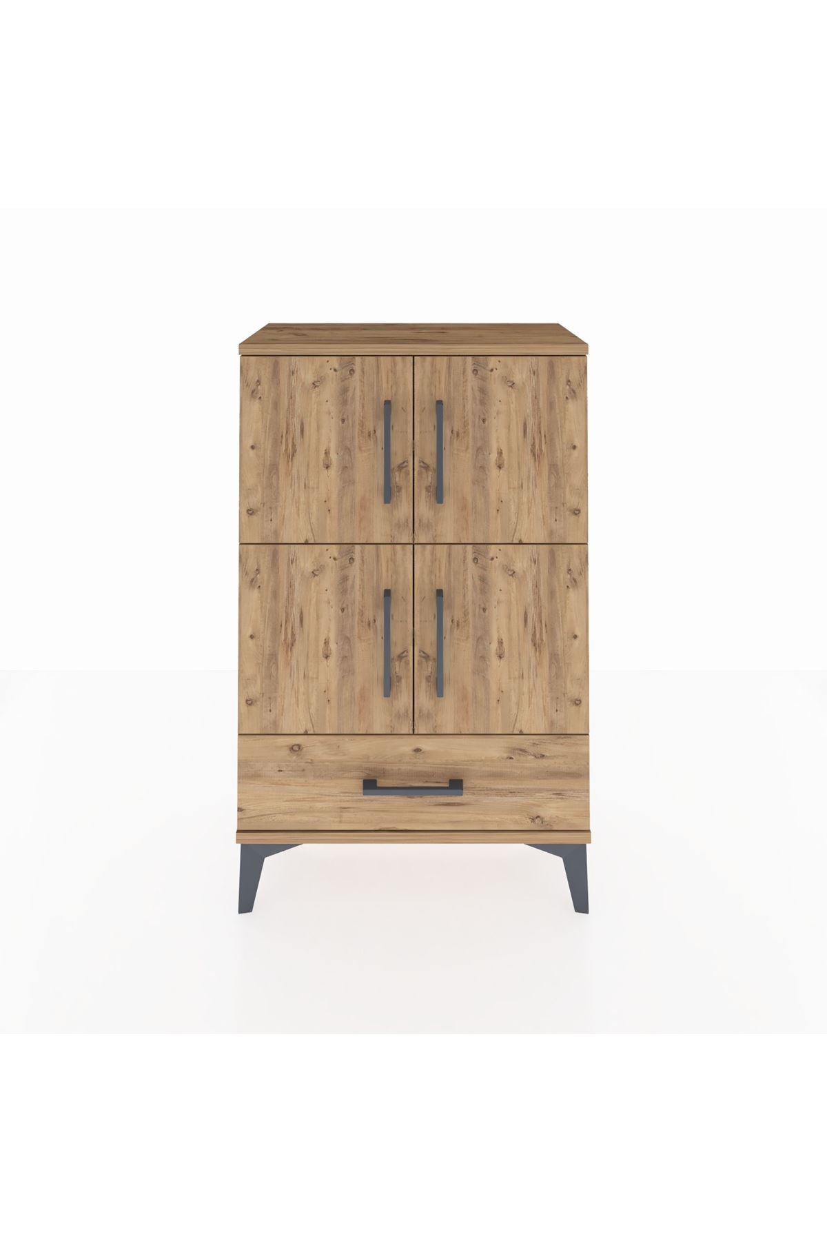 Arges Komodin 4 Raflı Tek Çekmeceli 4 Kapaklı 60x30x96 - S14M020V9A