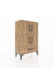 Arges Komodin 4 Raflı Tek Çekmeceli 4 Kapaklı 60x30x96 - S14M020V9A