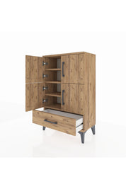 Arges Komodin 4 Raflı Tek Çekmeceli 4 Kapaklı 60x30x96 - S14M020V9A