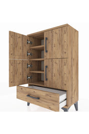 Arges Komodin 4 Raflı Tek Çekmeceli 4 Kapaklı 60x30x96 - S14M020V9A