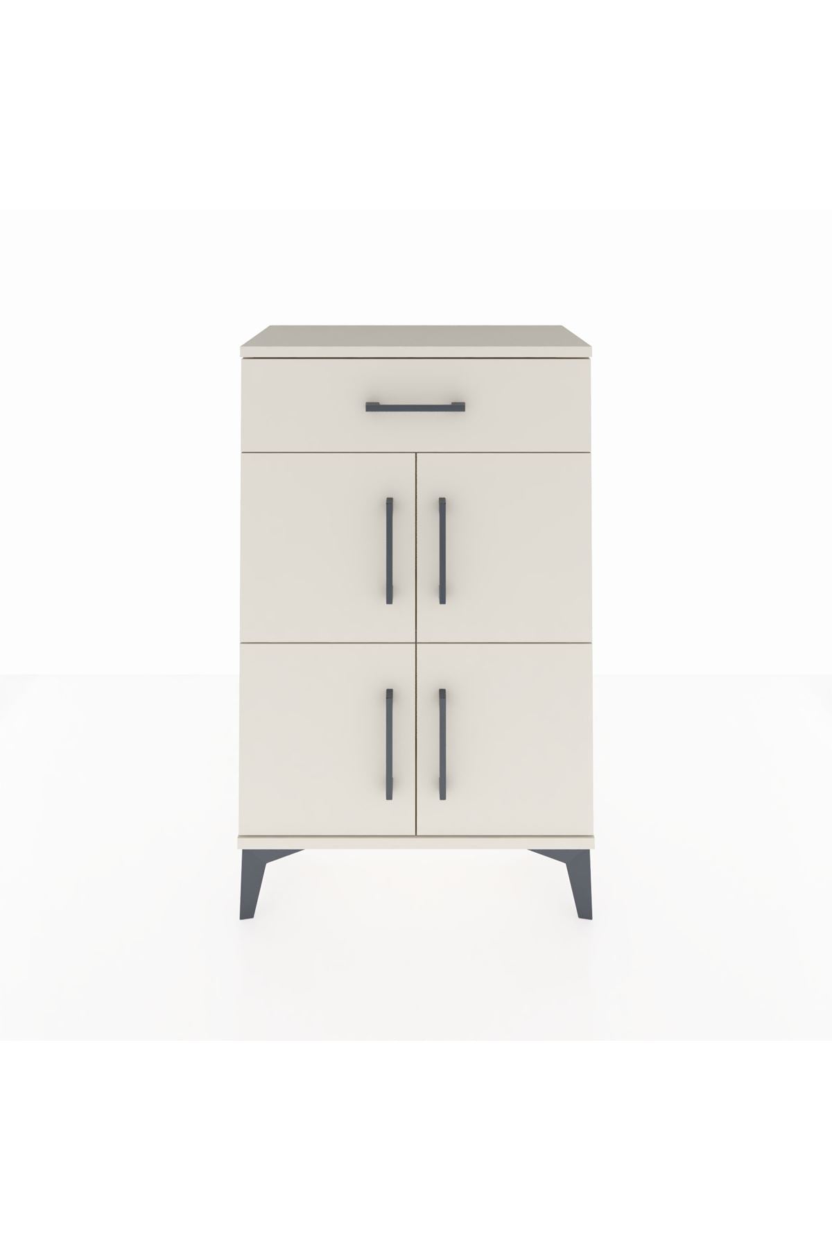 Arges Komodin Tek Raflı Tek Çekmeceli 4 Kapaklı 60x30x96 - S14M021V1A